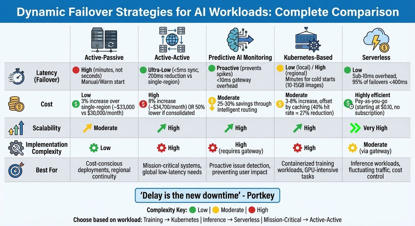 Comparison of 5 Dynamic Failover Strategies for AI Workloads