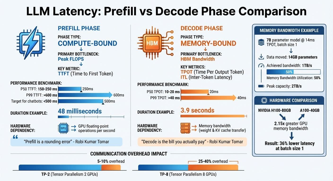 LLM Latency Metrics: Prefill vs Decode Phase Performance Comparison