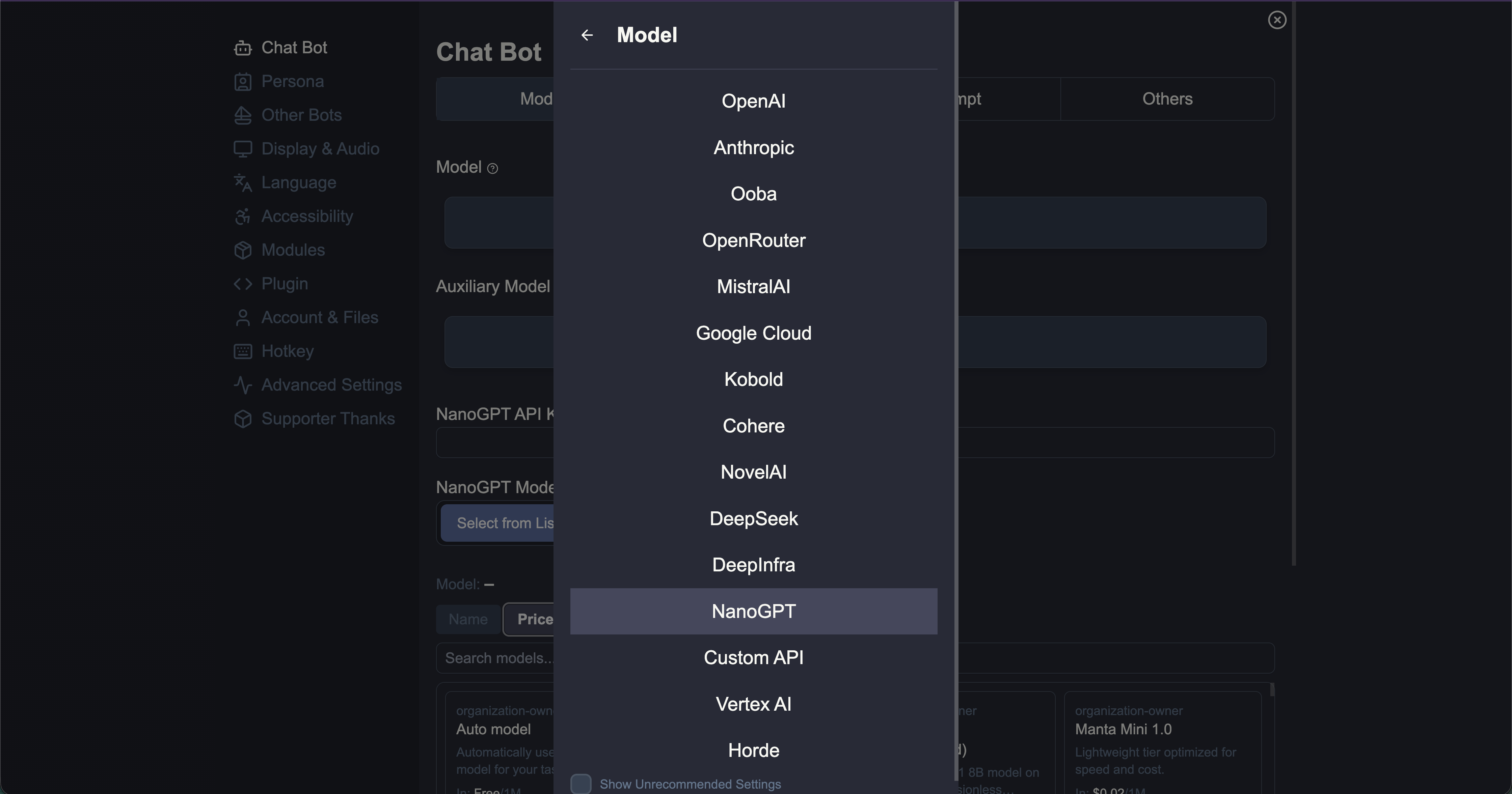 Set both Model and Auxiliary Model to NanoGPT