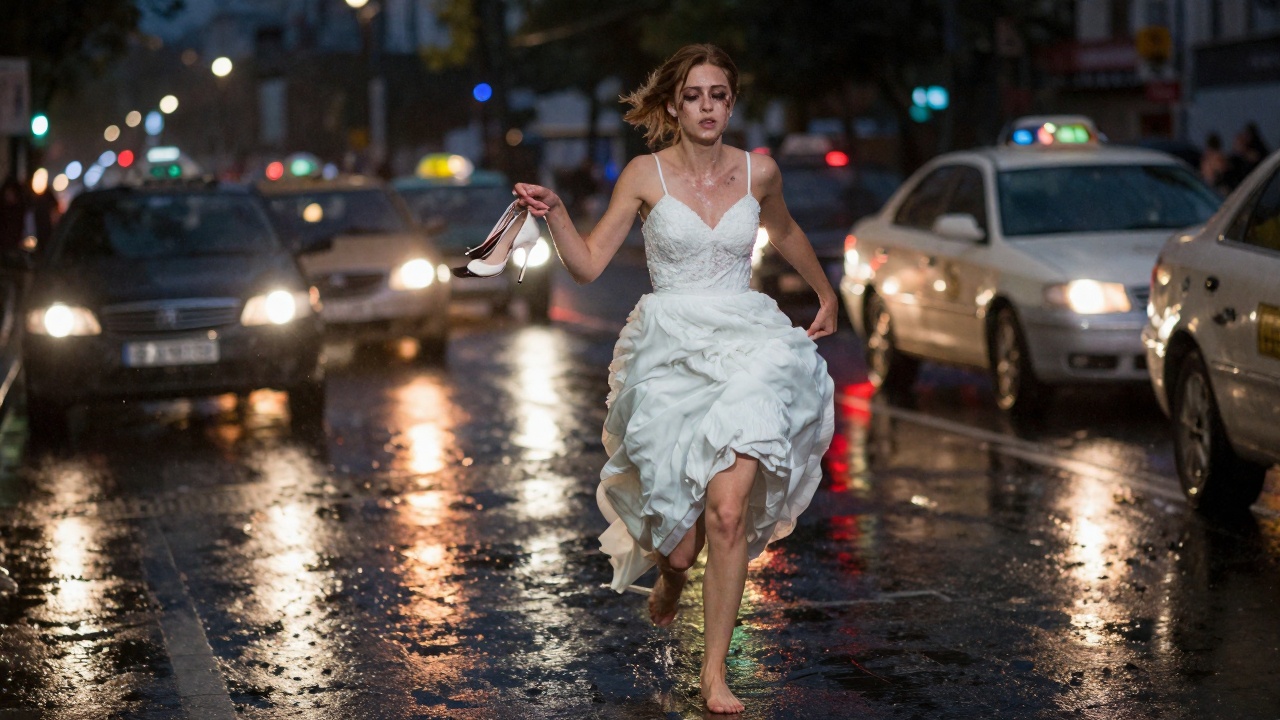 Seedance 2.0 Mini image-to-video bride running in rain example